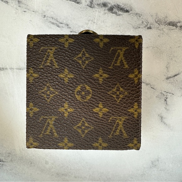 Louis Vuitton Monogram Ring Box Trunk Case LV Mini Clutch Gold Vintage Brown - Picture 11 of 15